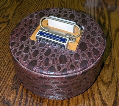 Vintage Poker Chip Carousel Set w Crocodile Print Cover Pla-Wood Ohio USA 200+ 