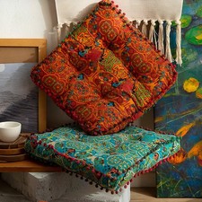 Moroccan Floor Cushion Square Booster Tufted Chair Riser Elderly Kids Seat Pad