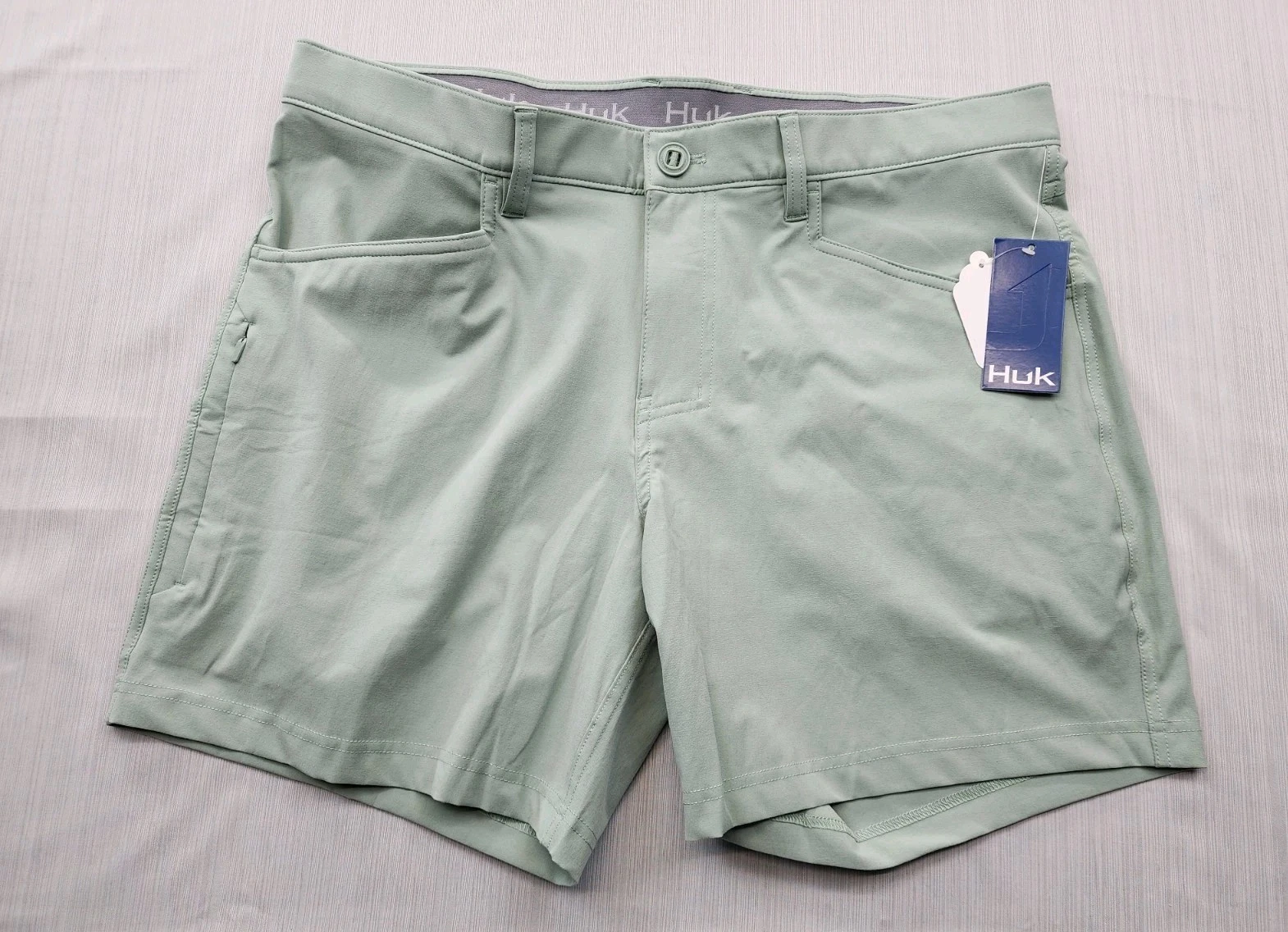 New Mens Huk Kona Shorts Size 38 Performance Stretch 6" Tech Chino