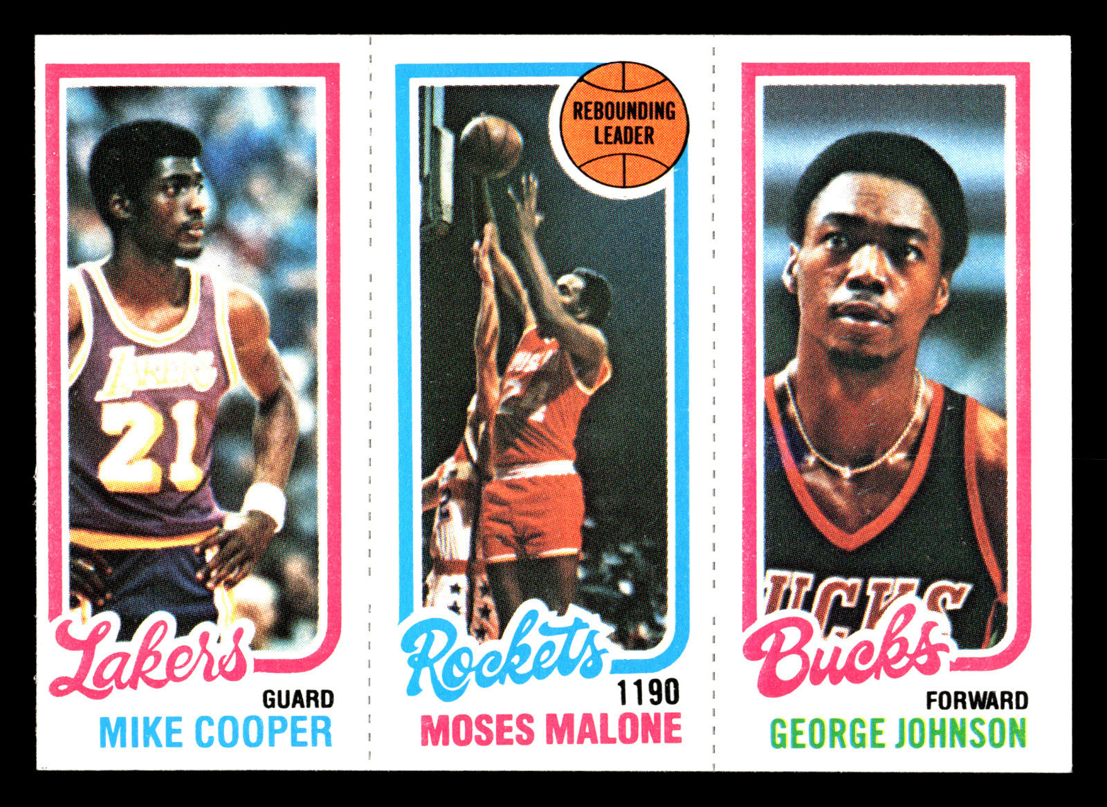 Michael Cooper RC/Moses Malone TL/George Johnson RC 1980-81 Topps 45 137/103/148