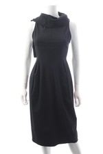 Rick Owens Faun Draped Neck Sleeveless Crepe Dress / Black