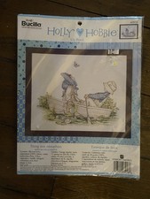Plaid Bucilla Counted Cross Stitch Kit Holly Hobbie Lily Pond 10.5 X 14 inch