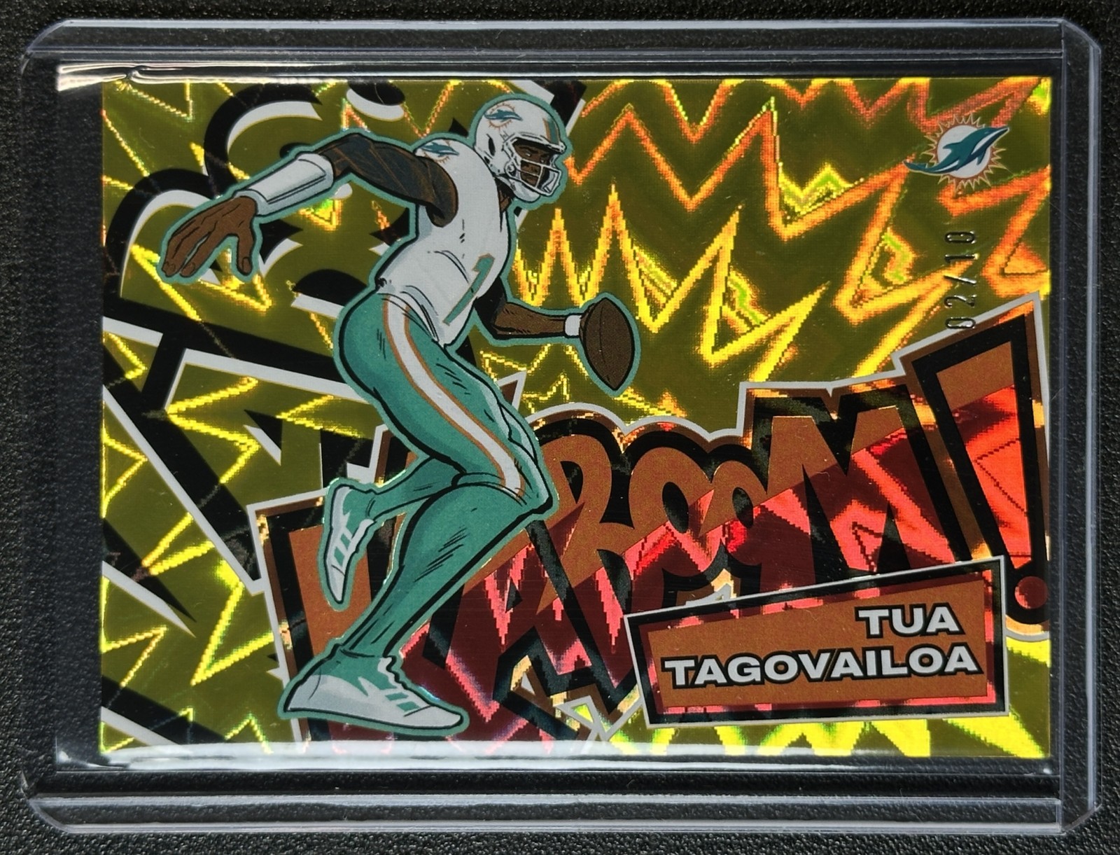 TUA TAGOVAILOA 2025 PANINI ABSOLUTE #3 HORIZONTAL KABOOM GOLD 2/10 DOLPHINS