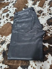 Leather Maniacs Men’s Black Leather Pants Size 30x28 (Read Description below)