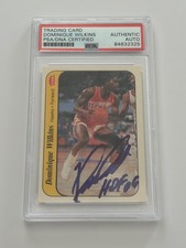 1986 Fleer Sticker DOMINIQUE WILKINS Rookie Card #11 PSA/DNA Authentic HOF Auto. rookie card picture
