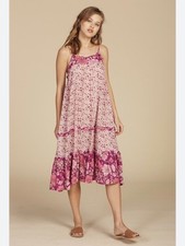 Spell & the Gypsy Winona Berry Strappy Flower Boho Lightweight Sundress Sz. LG