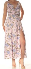 FAME AND PARTNERS Womens Pink Floral Sleeveless Maxi Fit + Flare Dress Size: 8