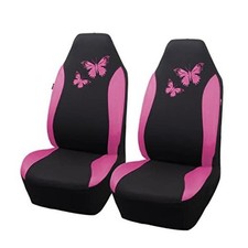 Butterfly car seat Covers ful Set Fashion Universal Lady Woman 2 Fronts Pink