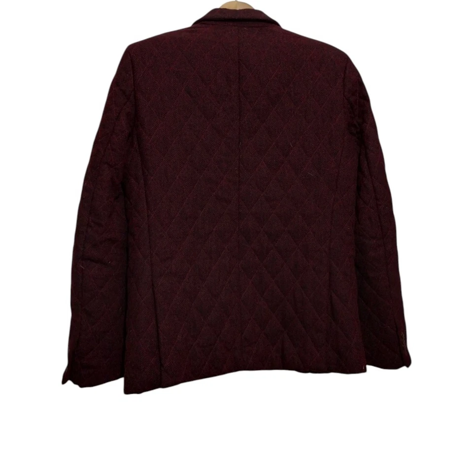Chaqueta Blazer Scotch & Soda Borgoña Mezcla Lana Acolchada Espiga Parisina L Foto 3 de 4
