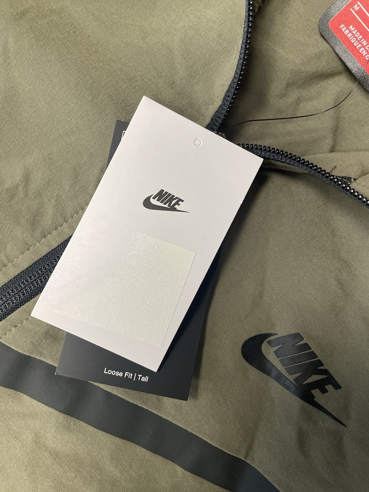 Nike Tech Woven Windrunner Jacket Lightweight Olive Mens Medium Tall RRP £110 image 9