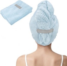 Large Microfiber Hair Towel for Women, Super Soft Absorbent Quick Dry Hair Towel