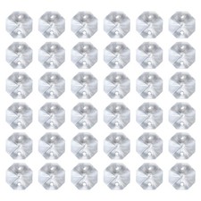 40 Pack K9 Crystal Octagon Beads 2 Holes Pendants 12mm, Clear