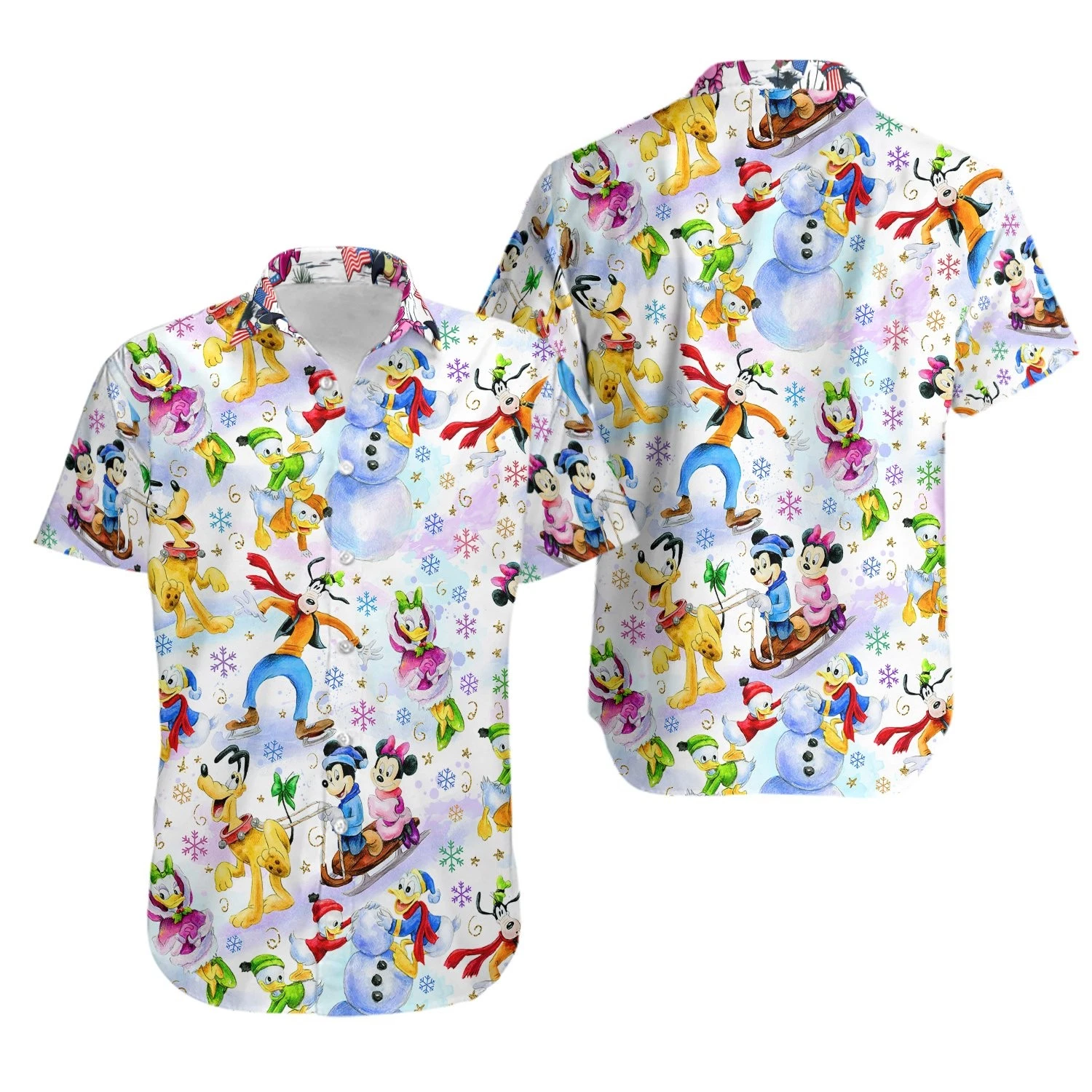 Disney Summer Beach Disney Characters Collection Aloha Hawaiian Shirt
