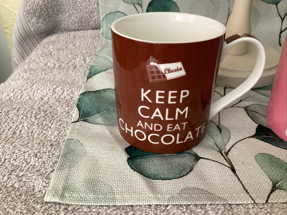 Juego de 2 tazas para mantener la calma y llevar - Taza para cupcakes rosa taza de chocolate marrón nuevo Foto 2 de 4