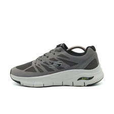 Skechers Herren Arch Fit Sneaker Grau Textil Low-Top Fit, Atmungsaktiv EU 41.5