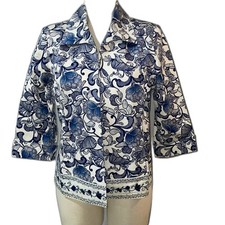 Drapers  Damons Vintage NWT Women's Stretch Cotton Blazer size PS Embroidered