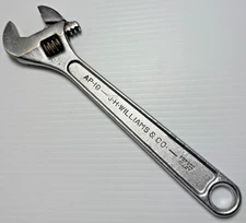 Vintage J.H. Williams & Co. AP-10 - 10" Adjustable Wrench "SUPERJUSTABLE" USA