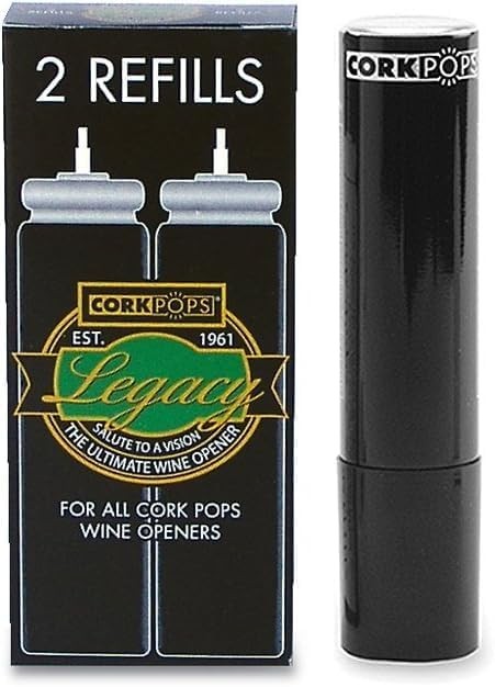 CorkPops Wine Bottle Opener Refill Cartridges, 2 Pack