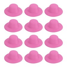 4 Inch Mini Formal Hats, 12 Pcs Miniature Doll Hats for Crafts, Rose Red