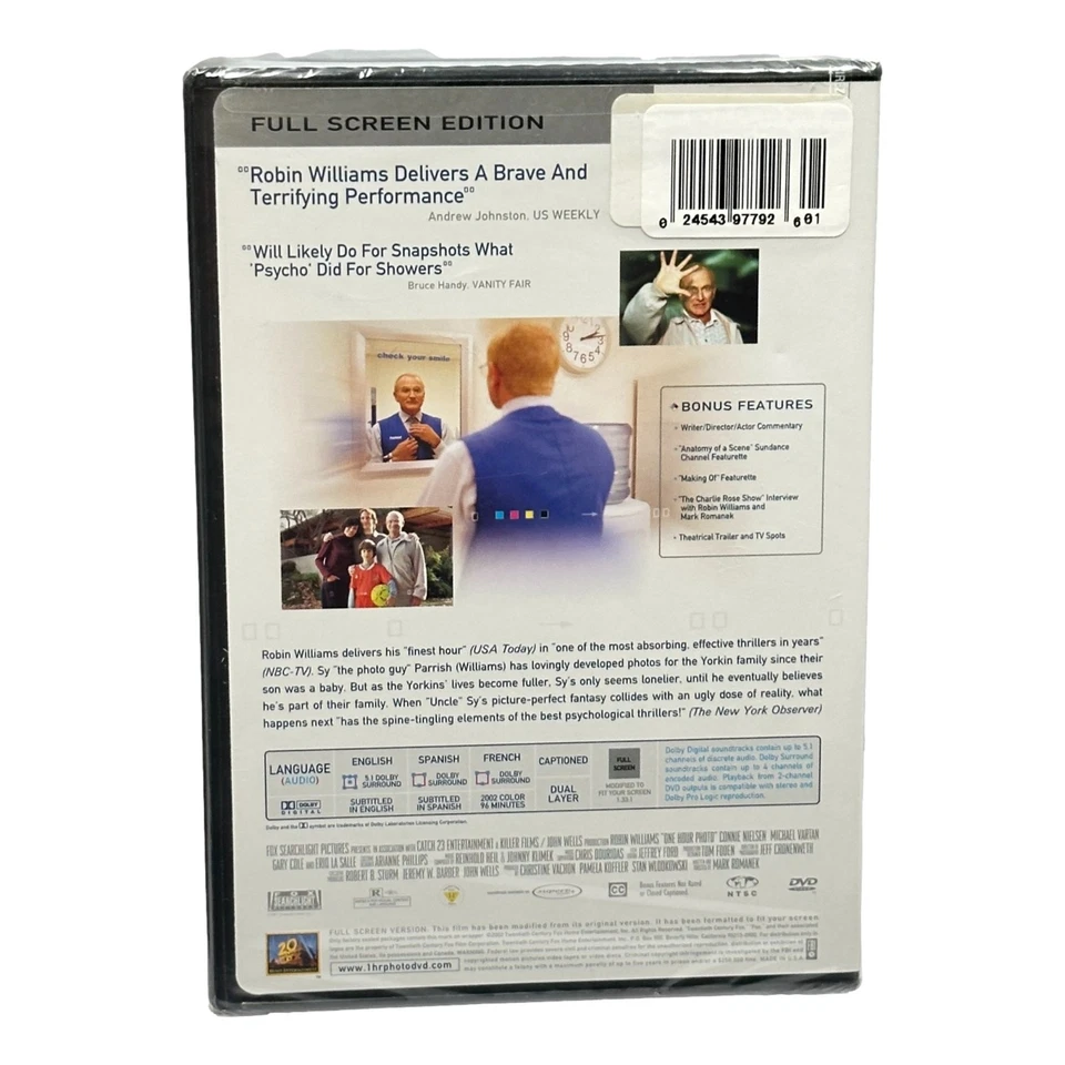 One Hour Photo DVD Robin Williams Full Screen New Sealed - Image 2 of 3