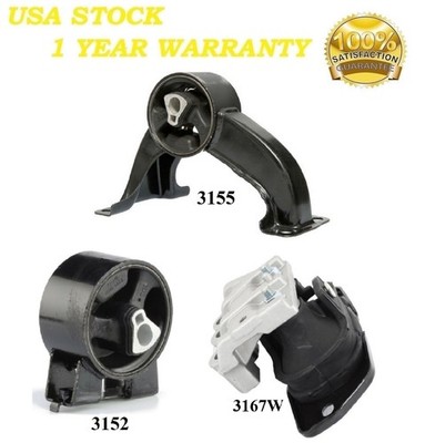 3 PCS MOTOR & TRANS MOUNT FIT 2008-2014 Dodge Avenger - 2.4L & 2.7L & 3.5L