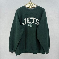 Reebok NFL New York Jets Oversized Sweatshirt XL Waffle Knit Green Embroidered