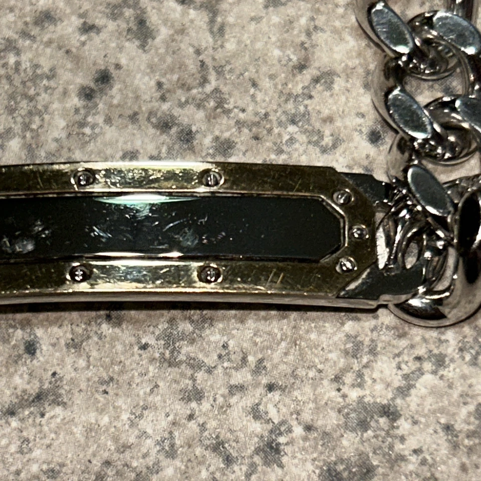 Pulsera de identificación Dolan Bullock de plata de ley 925 no grabada algunas marcas de desgaste Foto 4 de 4