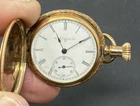 Nicely Engraved 14K Gold Elgin Pocket Watch, #10588250, 0s, 7J, Model 2, Runs,