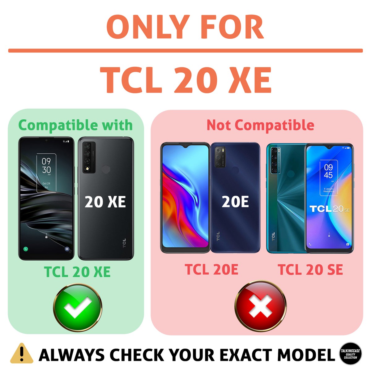 Slim Case for TCL 20 XE, Hot Pink Print, With Glass Screen Slim Case for TCL 20 XE, Hot Pink Print, With Glass Screen