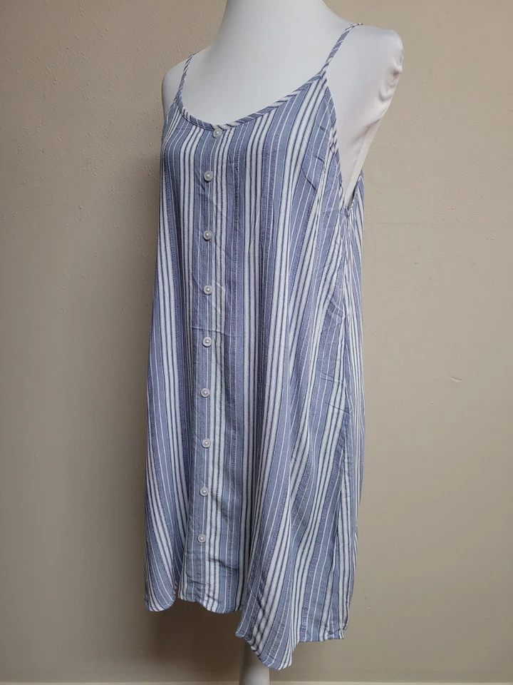 NUEVO CON ETIQUETAS SALTY LEMON Vestido Para Mujer Sin Mangas Cuello Redondo Rayas Con Cordones Espalda.Talla S Foto 4 de 4