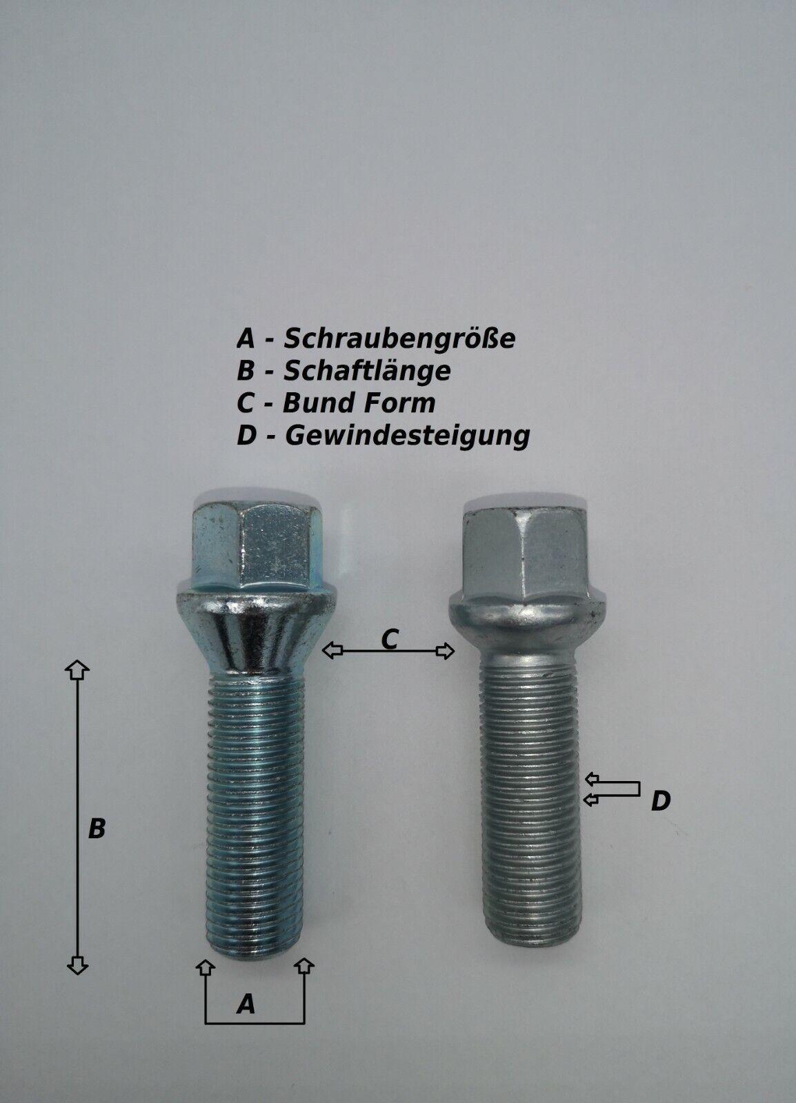 20 bulloni ruota M14x1,5 per cerchi in lega VW Audi foto 5