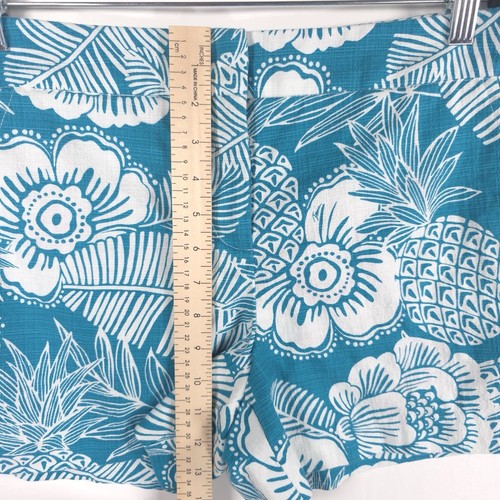TRINA TURK USA🇺🇸MADE Corbin Floral Palm Shorts Tile Blue No Size Tag SMALL - Picture 7 of 14