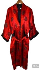 Red Black 100 SILK Robe