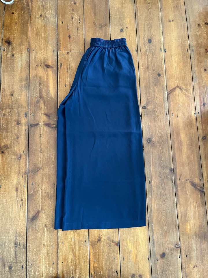 Sass Bide Silk Trousers Wide Leg Navy Blue Size 12 Inseam 27" — 第 4/4 张图片