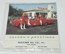 New 1968 Texaco Fletcher Oil Gas Service Station Dealer Calendar Bay City MI
