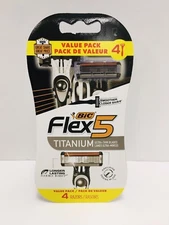 BIC FLEX 5 Titanium ultra thin blades Anti Slip 4 blades value pack
