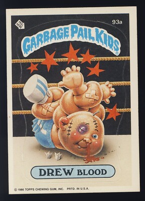 1986 GPK Garbage Pail Kids OS3 Original Series 3 Three Base Card #93a Drew Blood