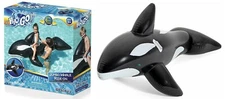 Bestway H2O Go! Ride-On Jumbo Whale Float Swimming Pool Inflatable Black White