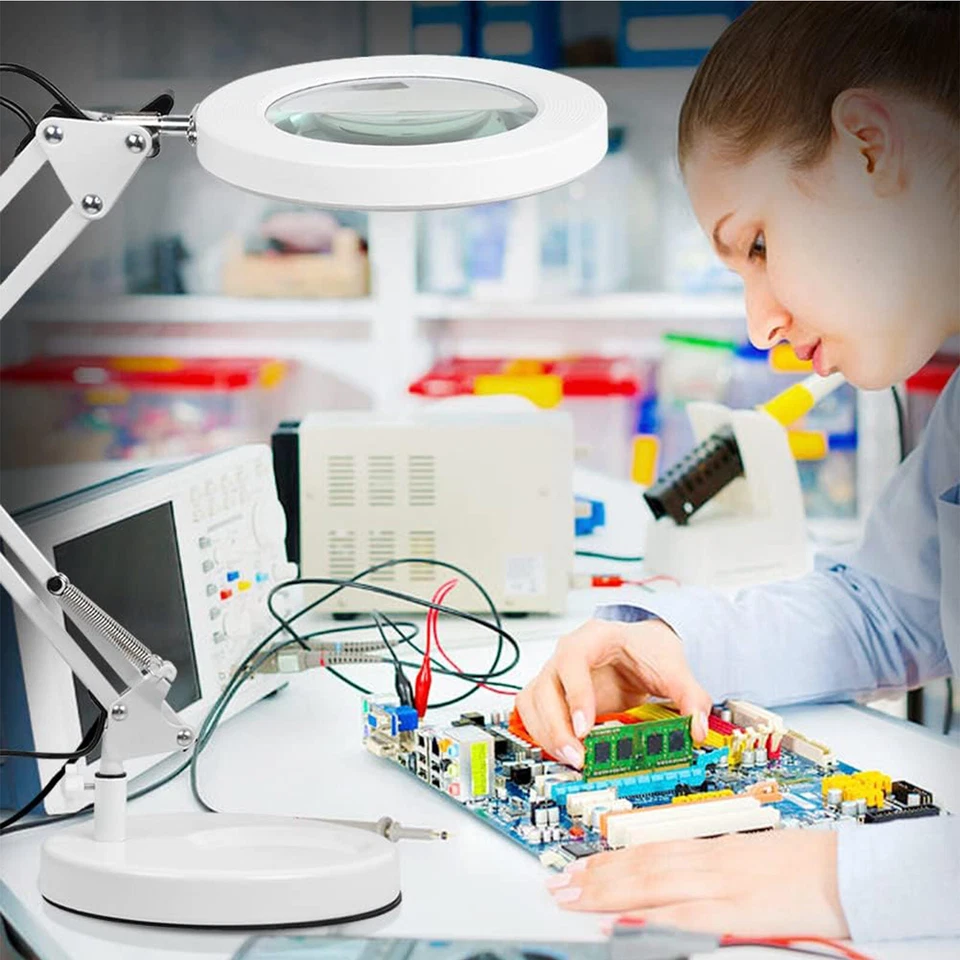 10X Dioptrien Arbeitsleucht 72LED Lupenlampe mit Clip Basis Lupe Tischlampe - Bild 4 von 4