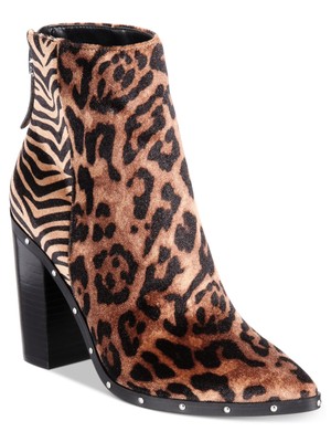 block heel leopard booties