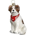 Parsons Jack Russell Terrier Bandana Dog Polish Glass Christmas Ornament