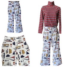 Vintage Rare 60  s-70  s Bell Bottom Denim Jeans USA Made, Nautical Print 28  x27  