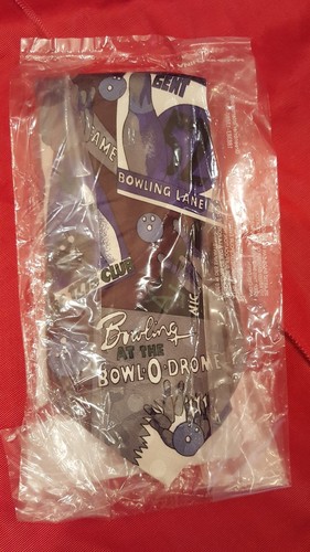MOMENTO UNO BOWL-O-DROME" Bowling Silk Necktie NEW - Picture 3 of 3