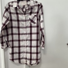 Ladies Pink And Black Checked Night Shirt From F&F Size 8-10