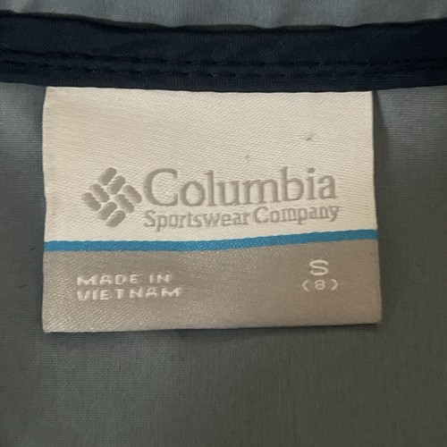 Columbia Kids Size S (8) Full Zip Up Hooded Windbreaker Lightweight Blue - Picture 2 of 8