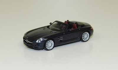 Herpa 034852 H0 Mercedes-Benz SLS AMG Roadster dunkelblau metallic NEU-OVP