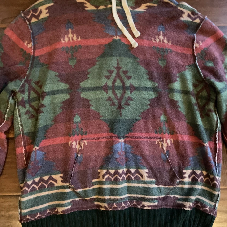 Moletom com capuz vintage Polo Ralph Lauren masculino XL asteca navajo sudoeste raro - Imagem 4 de 4