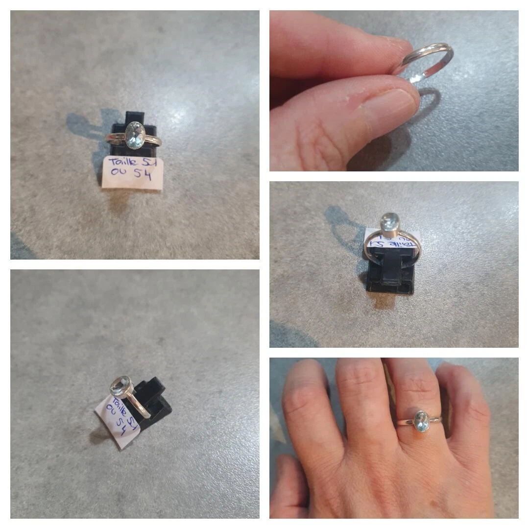 Bague en argent véritable de 16,5 mm. 51 Cadeau