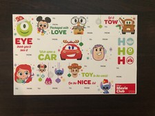 Disney Pixar Holiday Gift Tag Sticker Sheet DMC Exclusive 2019