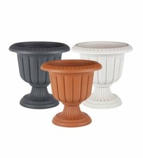 Garden URN Planter Pots. Vintage Style Large Plastic Flower Pot Garden Stand.